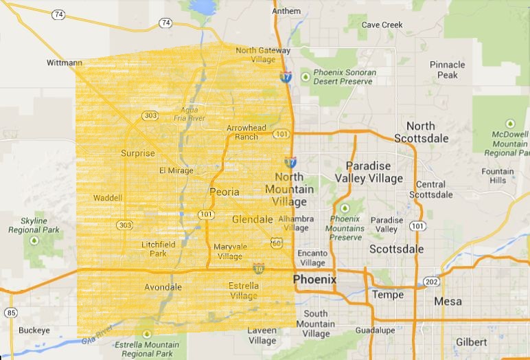 Call for locations outside our coverage area